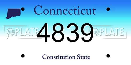 4839 Connecticut License Plate