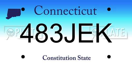 483JEK Connecticut License Plate