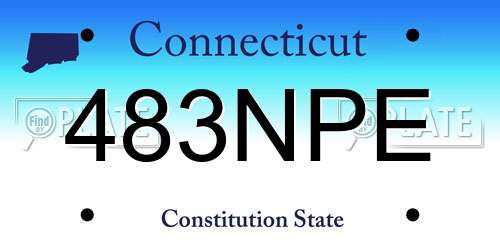483NPE Connecticut License Plate