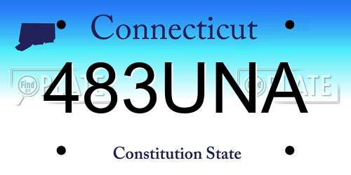 483UNA Connecticut License Plate