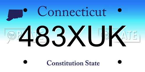 483XUK Connecticut License Plate