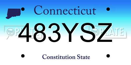 483YSZ Connecticut License Plate