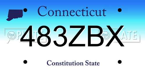 483ZBX Connecticut License Plate