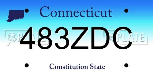 483ZDC Connecticut License Plate