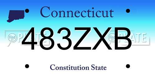 483ZXB Connecticut License Plate