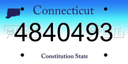 4840493 Connecticut License Plate