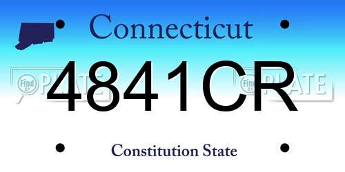 4841CR Connecticut License Plate