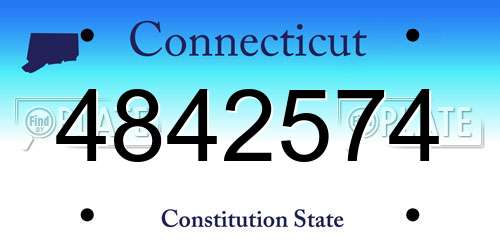 4842574 Connecticut License Plate