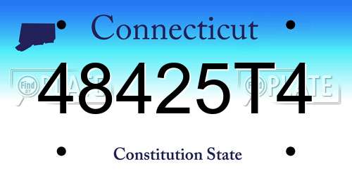 48425T4 Connecticut License Plate