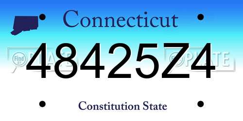 48425Z4 Connecticut License Plate