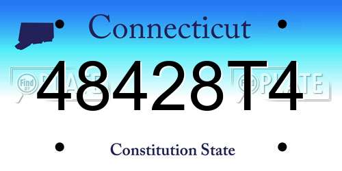 48428T4 Connecticut License Plate