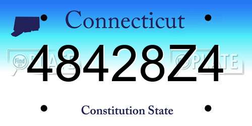 48428Z4 Connecticut License Plate