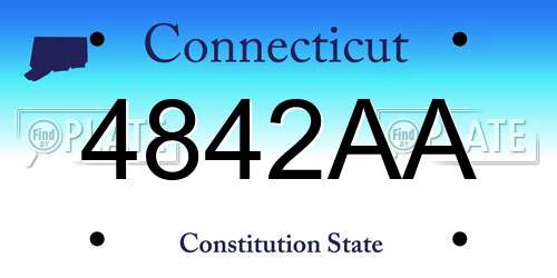 4842AA Connecticut License Plate