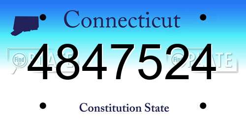 4847524 Connecticut License Plate