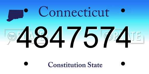 4847574 Connecticut License Plate