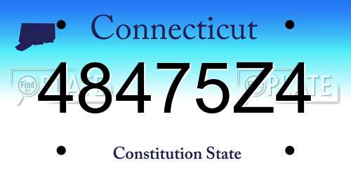 48475Z4 Connecticut License Plate
