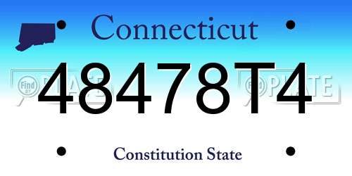 48478T4 Connecticut License Plate
