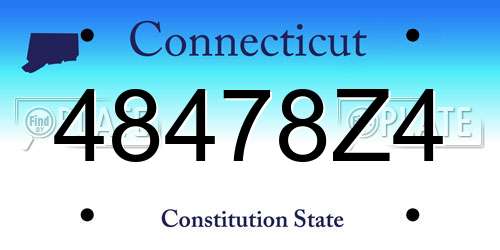 48478Z4 Connecticut License Plate