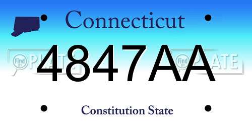 4847AA Connecticut License Plate