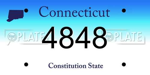 4848 Connecticut License Plate