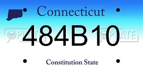 484B10 Connecticut License Plate