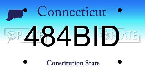 484BID Connecticut License Plate