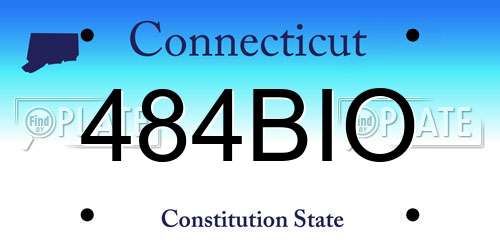 484BIO Connecticut License Plate
