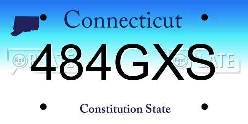 484GXS Connecticut License Plate