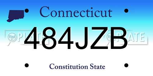 484JZB Connecticut License Plate