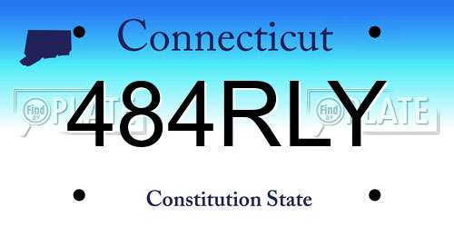 484RLY Connecticut License Plate