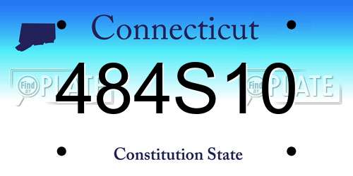 484S10 Connecticut License Plate