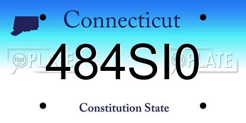 484SI0 Connecticut License Plate