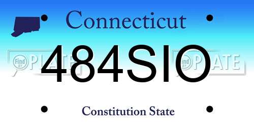 484SIO Connecticut License Plate