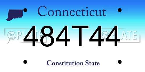 484T44 Connecticut License Plate