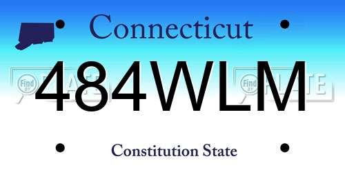 484WLM Connecticut License Plate