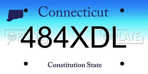 484XDL Connecticut License Plate