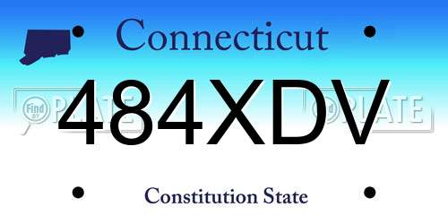 484XDV Connecticut License Plate