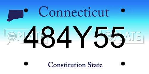 484Y55 Connecticut License Plate