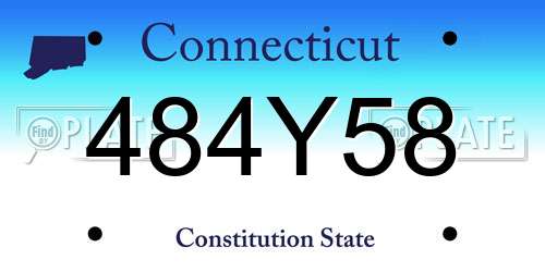 484Y58 Connecticut License Plate