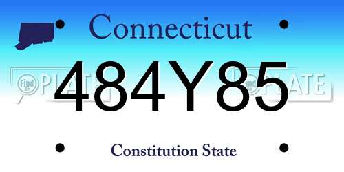 484Y85 Connecticut License Plate