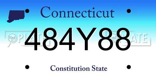 484Y88 Connecticut License Plate