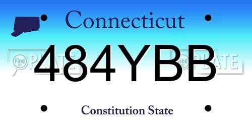 484YBB Connecticut License Plate