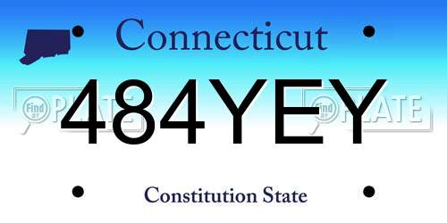 484YEY Connecticut License Plate