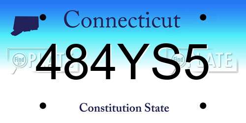 484YS5 Connecticut License Plate