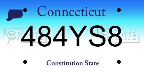 484YS8 Connecticut License Plate