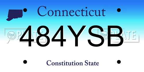 484YSB Connecticut License Plate