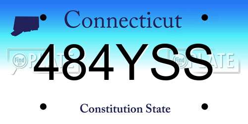484YSS Connecticut License Plate