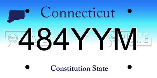 484YYM Connecticut License Plate