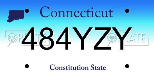 484YZY Connecticut License Plate