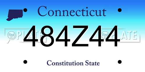 484Z44 Connecticut License Plate